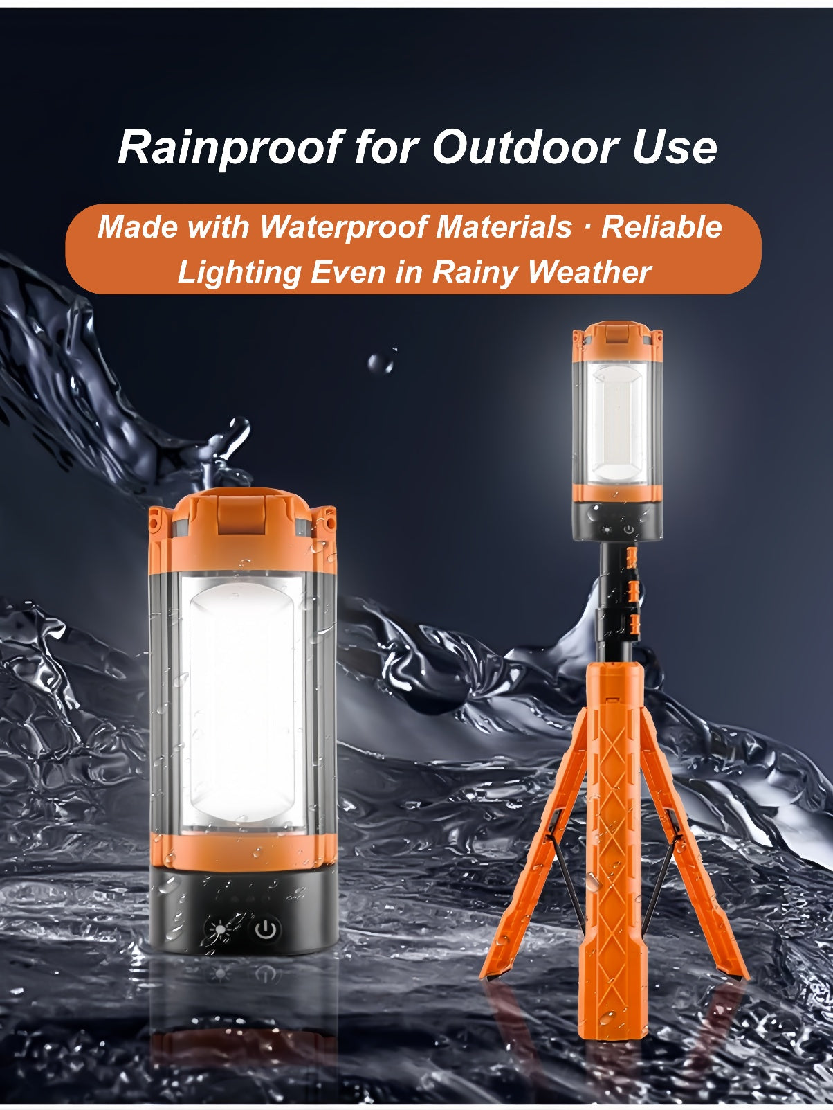 Multifunctional Camping Lantern with Tripod Stand, 9000mAh Power Bank, Magnetic Base & Dual Light Modes