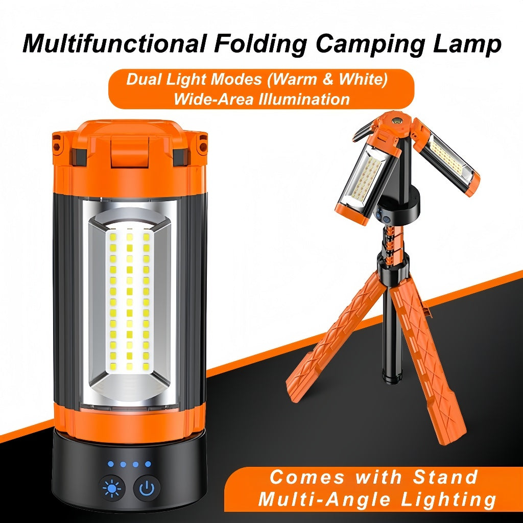 Multifunctional Camping Lantern with Tripod Stand, 9000mAh Power Bank, Magnetic Base & Dual Light Modes