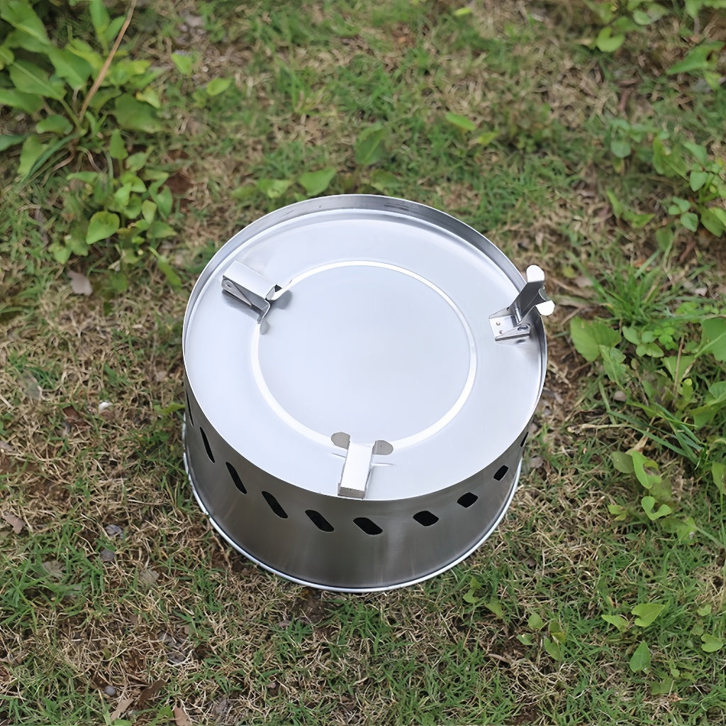 Portable Folding Camping Wood Stove – Easy to Ignite, Smokeless Burning, with Storage Bag