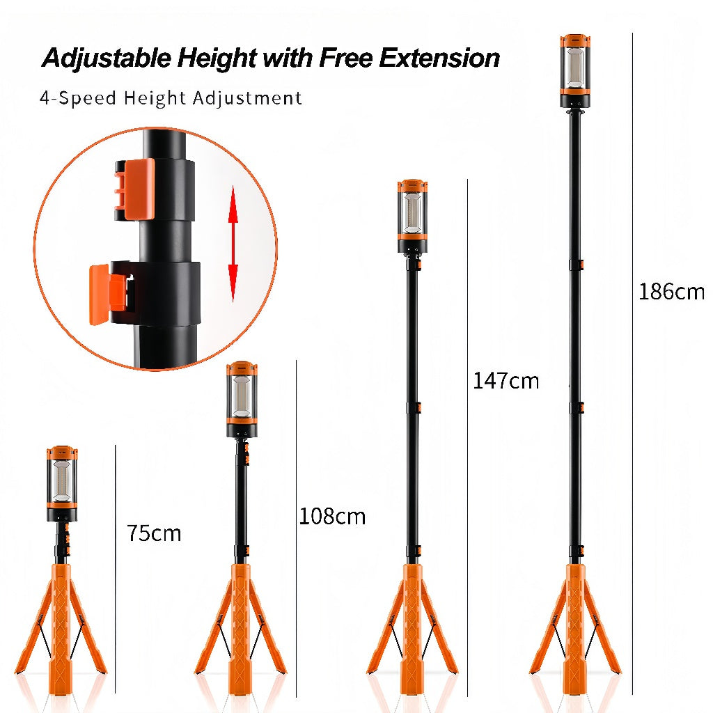 Multifunctional Camping Lantern with Tripod Stand, 9000mAh Power Bank, Magnetic Base & Dual Light Modes