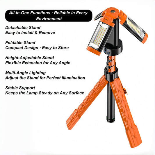 Multifunctional Camping Lantern with Tripod Stand, 9000mAh Power Bank, Magnetic Base & Dual Light Modes