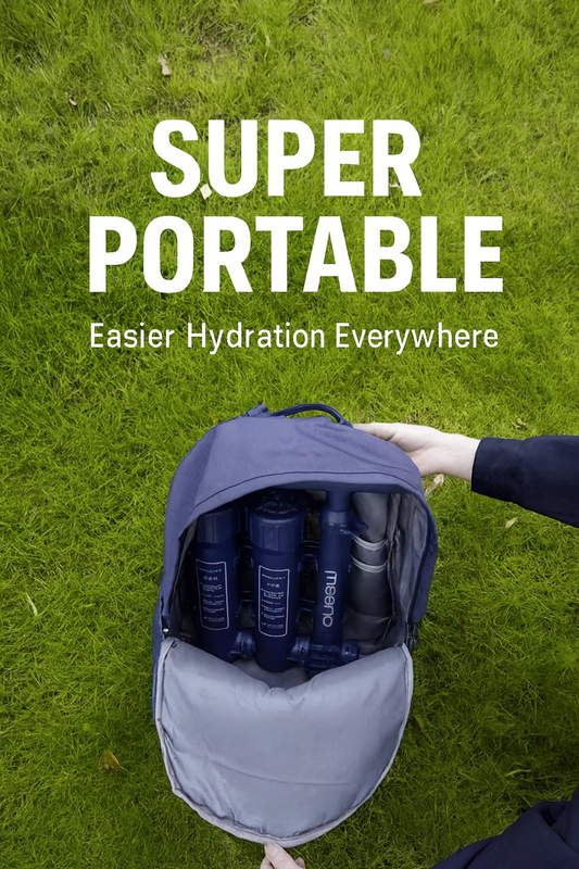 Meena Outdoor Hand Pump Water Filter – Portable Survival Purifier with PP Cotton, Carbon & Ultrafiltration – 1.5L/min Flow, 3000L Capacity, Camping & Emergency Use