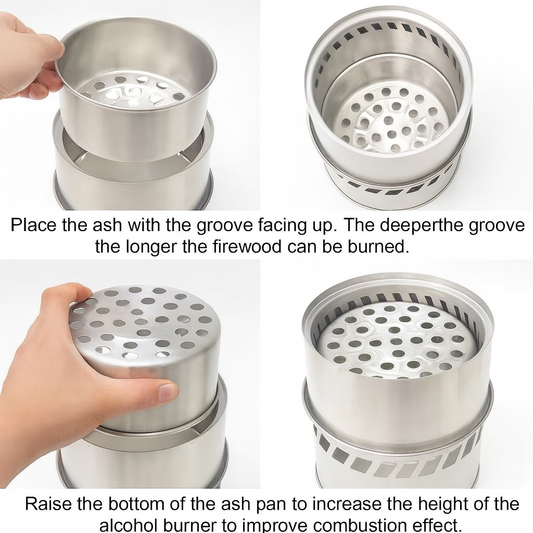 Portable Folding Camping Wood Stove – Easy to Ignite, Smokeless Burning, with Storage Bag