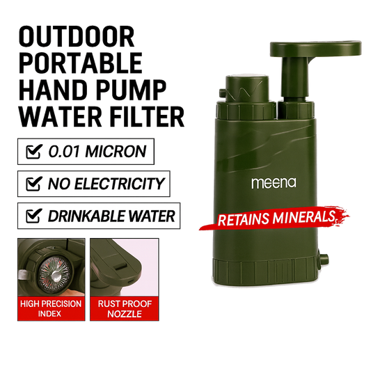 Outdoor Portable Water Filter – Hand Pump Survival Purifier for Camping, Hiking, Travel & Emergency Use